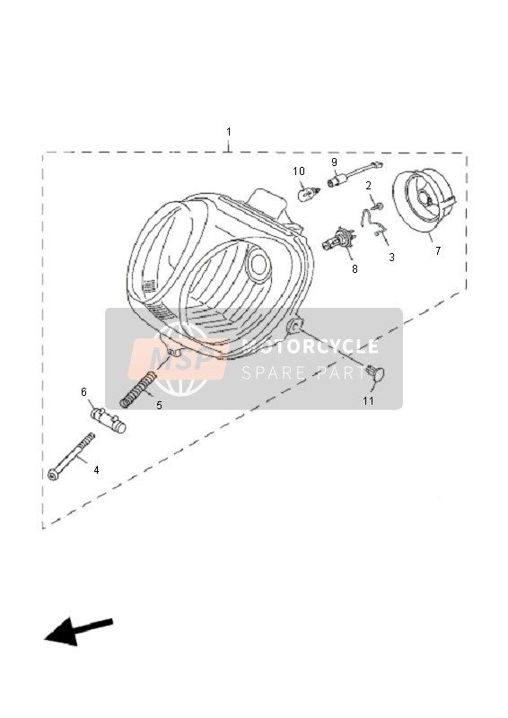 Yamaha YN50R NEOS 2011 Headlight for a 2011 Yamaha YN50R NEOS